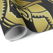 Gold Art Deco Lady Portrait Geschenkpapier (Rolleneckpunkt)