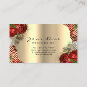 Gold Art Deco Makeup Artist Lash Rote Rose Visitenkarte (Rückseite)