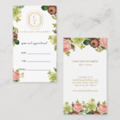 Gold Art Deco Monogram Vintag Florals Termin (Vorne/Hinten)