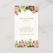 Gold Art Deco Monogram Vintag Florals Termin (Rückseite)