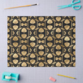 Gold Art Deco Muscheln auf Black Decoupage Seidenpapier (Basteln)