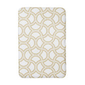 Gold Art Deco Muster auf Weiß Badematte (Vorderseite Vertikal)