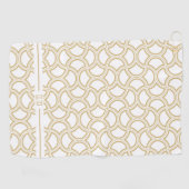 Gold Art Deco Muster auf Weiß Golfhandtuch (Horizontal)