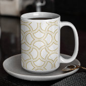 Gold Art Deco Muster auf Weiß Kaffeetasse