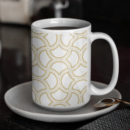 Gold Art Deco Muster auf Weiß Kaffeetasse