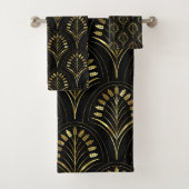 Gold Art Deco Muster Badhandtuch Set (Insitu)