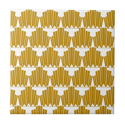 Gold Art Deco Muster Fliese (Vorderseite)