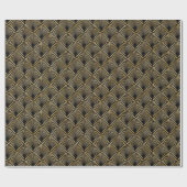 Gold Art Deco Muster Geschenkpapier (Flach)