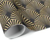 Gold Art Deco Muster Geschenkpapier (Rolleneckpunkt)