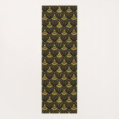 Gold Art Deco-Muster in schwarz Yogamatte (Rückseite)