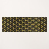 Gold Art Deco-Muster in schwarz Yogamatte (Vorderseite (Horizontal))