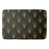 Gold Art-déco-Muster mit Monogramm Badematte (Vorderseite)