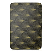 Gold Art-déco-Muster mit Monogramm Badematte (Vorderseite Vertikal)