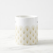 Gold Art-Deco Muster Monogramm Kaffeetasse (Mittel)