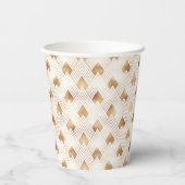 Gold Art Deco Muster Pappbecher (Rückseite)