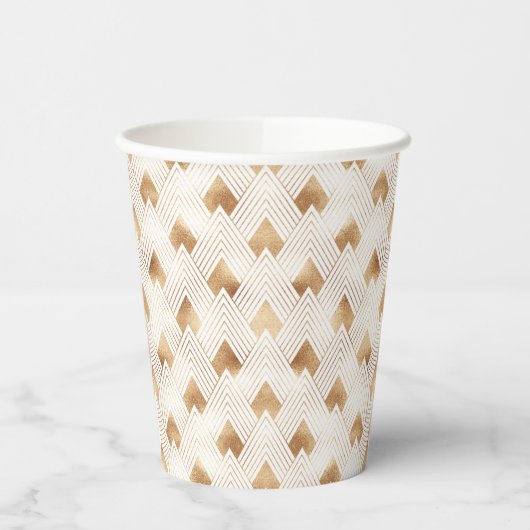 Gold Art Deco Muster Pappbecher (Links)