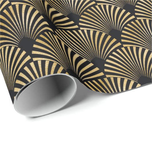 Gold Art Deco Pattern  Geschenkpapier (Rolleneckpunkt)