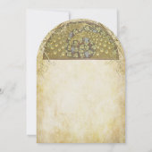 Gold Art Deco Pfauenvögel Einladung zur Hochzeit (Rückseite)