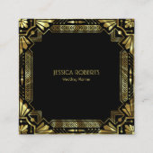 Gold Art Deco-Rahmen Quadratische Visitenkarte (Vorderseite)