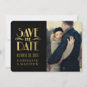 Gold Art Deco | Save the Date Foto (Vorderseite)