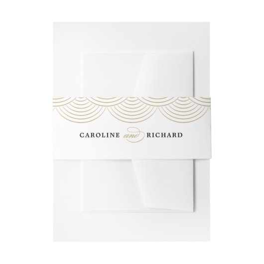 Gold Art Deco String Lights Einladung Bauch Band (Vorderseite Beispiel)