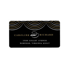 Gold Art Deco String Lights Rücksendeadresse Label Adressaufkleber