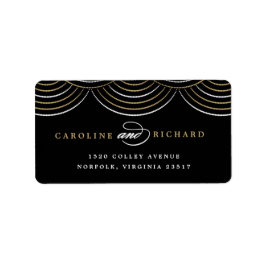 Gold Art Deco String Lights Rücksendeadresse Label Adressaufkleber