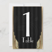 Gold Art Deco Strip Tischnummer (Rückseite)