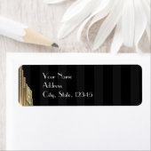 Gold Art Deco Stripe Wedding Label (Insitu)