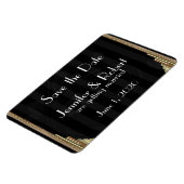 Gold Art Deco Stripe Wedding Save the Date Magnet (Linke Seite)