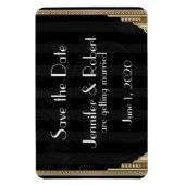 Gold Art Deco Stripe Wedding Save the Date Magnet (Vertikal)