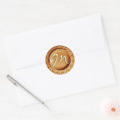 Gold Art Deco Wedding Monogram M Aufkleber (Umschlag)