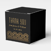 Gold Art Deco Wedding Reception Gästebuch Geschenkschachtel (Vorderseite)