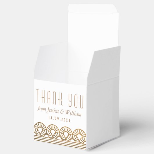 Gold Art Deco Wedding Reception Gästebuch Geschenkschachtel (Geöffnet)