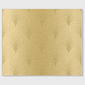 Gold-Art-Deko-Muster auf Golduntergrund Geschenkpapier (Flach)