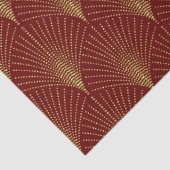 Gold Art-Deko-Muster auf rotem Hintergrund Seidenpapier (Detail)