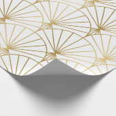 Gold-Art-Deko-Muster auf weiß Geschenkpapier (Ecke)