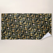 Gold Art Nouveau Bees Strandtuch (Vorderseite)