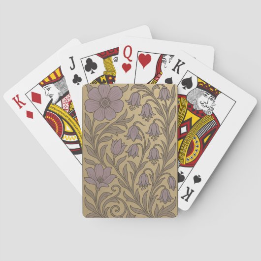 Gold Art Nouveau Flowers Card Deck Spielkarten (Rückseite)