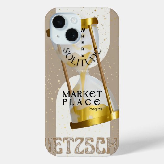 Gold Art Nouveau Introvert Philosophie Zitat Case-Mate iPhone Hülle (Rückseite)