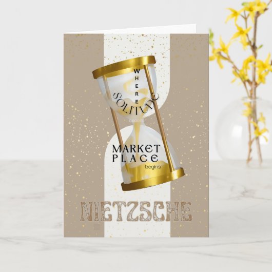 Gold Art Nouveau Introvert Philosophie Zitat Karte (Gelbe Blume)