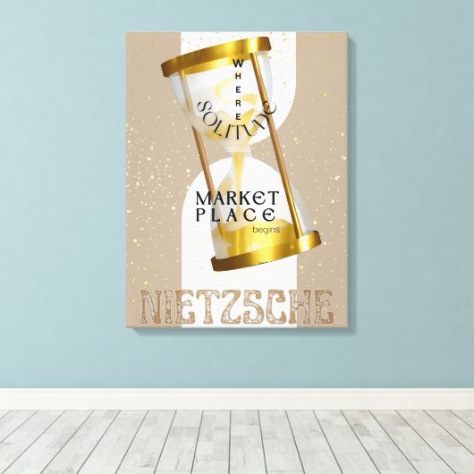 Gold Art Nouveau Introvert Philosophie Zitat Leinwanddruck (Insitu (Holzboden))