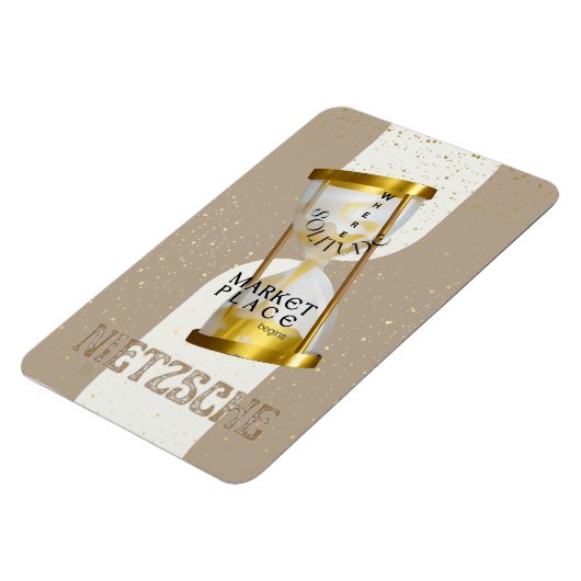 Gold Art Nouveau Introvert Philosophie Zitat Magnet (Linke Seite)