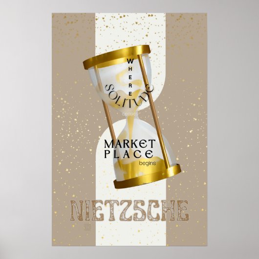 Gold Art Nouveau Introvert Philosophie Zitat Poster (Vorne)