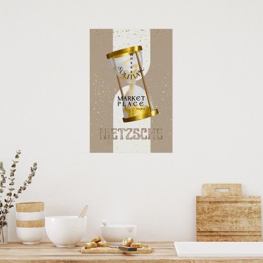 Gold Art Nouveau Introvert Philosophie Zitat Poster (Küche)