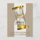 Gold Art Nouveau Introvert Philosophie Zitat Postkarte (Vorderseite)