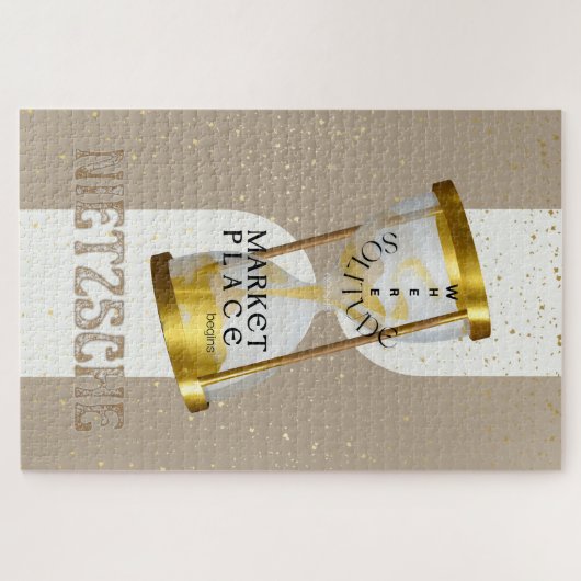 Gold Art Nouveau Introvert Philosophie Zitat Puzzle (Horizontal)