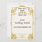Gold Art Nouveau Moderne Art Hochzeit Einladung (Rückseite)