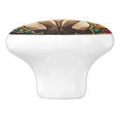 Gold Art Nouveau Siamese Cat Keramikknauf (Seitenansicht)