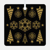 Gold Art Nouveau Weihnachtsdekoration Ornament Aus Metall (Vorderseite)